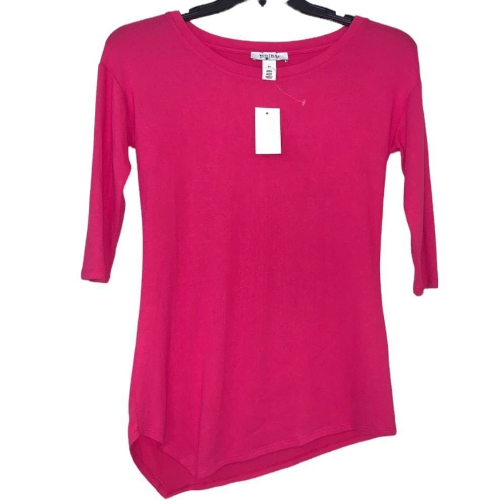 NWT White House Black Market light Sweater Pink Size XS Asymmetrical